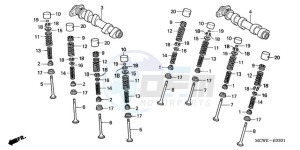 VFR8009 Europe Direct - (ED / MME) drawing CAMSHAFT/VALVE (REAR)