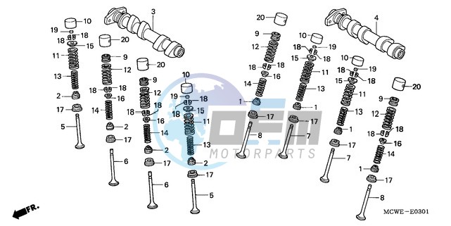 CAMSHAFT/VALVE (REAR)