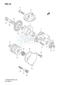 LT-Z400 (E28-E33) drawing OIL PUMP