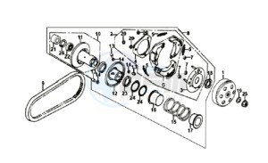 FIDDLE II 50 25KMH OLD ENGINE drawing CLUTCH / V-SNAAR