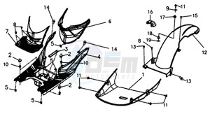 SYMPHONY ST 125I (XB12W2-EU) (E4) (L7-M0) drawing BOTTOM PLATE / FRAMECOWLING