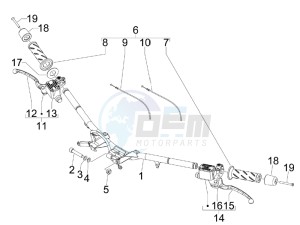 Beverly 250 Tourer e3 drawing Handlebars - Master cilinder