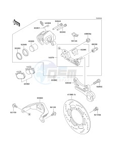 KDX 220 A [KDX220R] (A10-A12) [KDX220R] drawing REAR BRAKE-- A11_A12- -