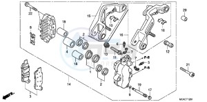 GL1800F GoldWing - GL1800-F 2ED - (2ED) drawing LEFT FRONT BRAKE CALIPER