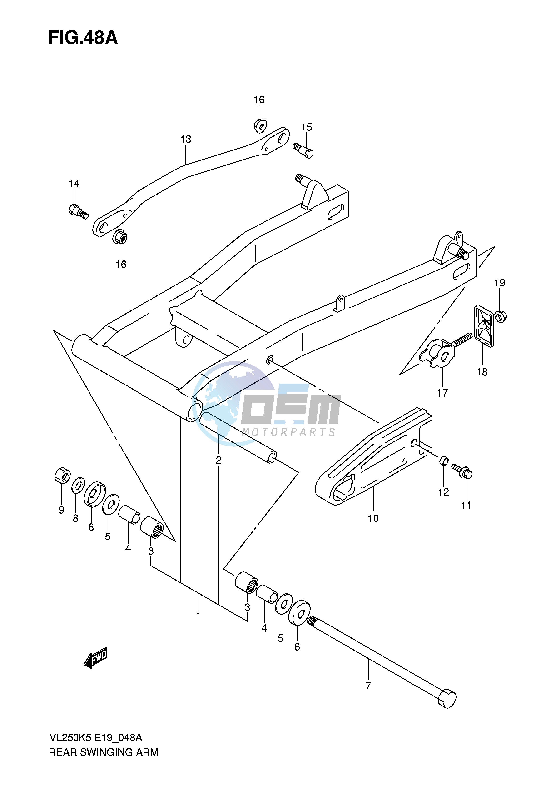 REAR SWINGING ARM (MODEL K6 K7)