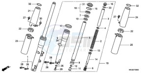 VT750C9 Korea - (KO / MK) drawing FRONT FORK