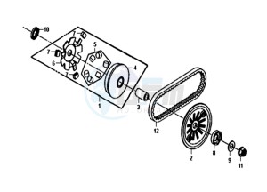 ORBIT II 50 45KMH (L8) EU drawing MOVABLE FLANGE / V-BELT