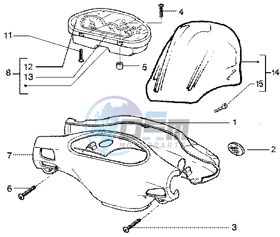 Speedometers Kms. - handlebar cover