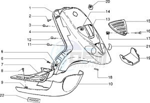 NRG 50 drawing Front shield-Footboard-Spoiler