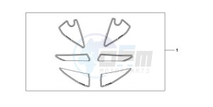 CBR600RA9 Europe Direct - (ED / ABS MME) drawing RACING STICKER WHITE BACKGROUND 'NUMBER PLATE STICKERS' WITH