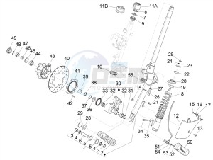 GTS SUPER- SUPER SPORT 150 4T 3V IE ABS E3-E4 (APAC) drawing Fork/steering tube - Steering bearing unit