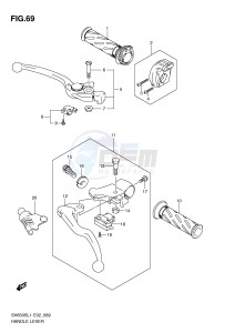 SV650S (E2) drawing HANDLE LEVER (SV650SUL1 E24)