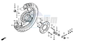 XR100R drawing REAR WHEEL