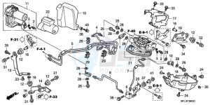 CBR1000RAA Australia - (U / ABS) drawing FRONT POWER UNIT/FRONT VA LVE UNIT