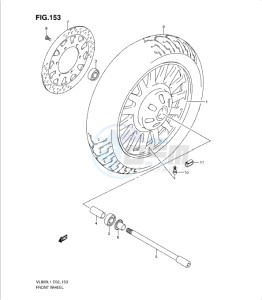 VL800 drawing FRONT WHEEL (VL800CL1 E24)