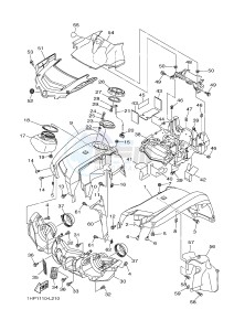 YFM550FWAD YFM5FGPAD GRIZZLY 550 EPS (1HSJ) drawing FRONT FENDER