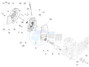 SPRINT 150 4T 3V IGET ABS E4 (NAFTA) drawing Flywheel magneto cover - Oil filter