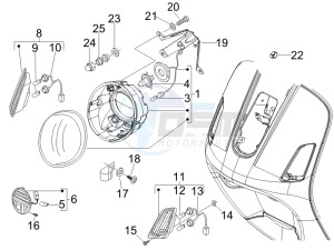 GT 250 ie 60 deg (Euro 3) UK drawing Head lights - Turn signal lamps