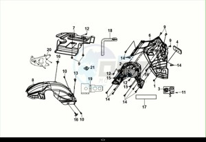 X'PRO 50 (XE05W4-EU) (E5) (M1) drawing REAR FENDER - REAR INNER FENDER