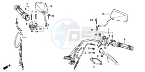 NSR50F drawing HANDLE LEVER/SWITCH/ CABLE