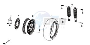 GTS 125I EURO4 LONG VISOR L7 drawing REAR WHEEL - REAR SHOCK ABSORBERS