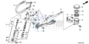 GL18009 Australia - (U) drawing REAR BRAKE MASTER CYLINDER