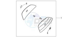 XL700VA9 UK - (E / ABS MKH SPC) drawing 29L PANNIER COLOUR PANEL SET SHASTA WHITE