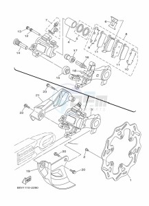 YZ125 (B0V2) drawing REAR BRAKE CALIPER