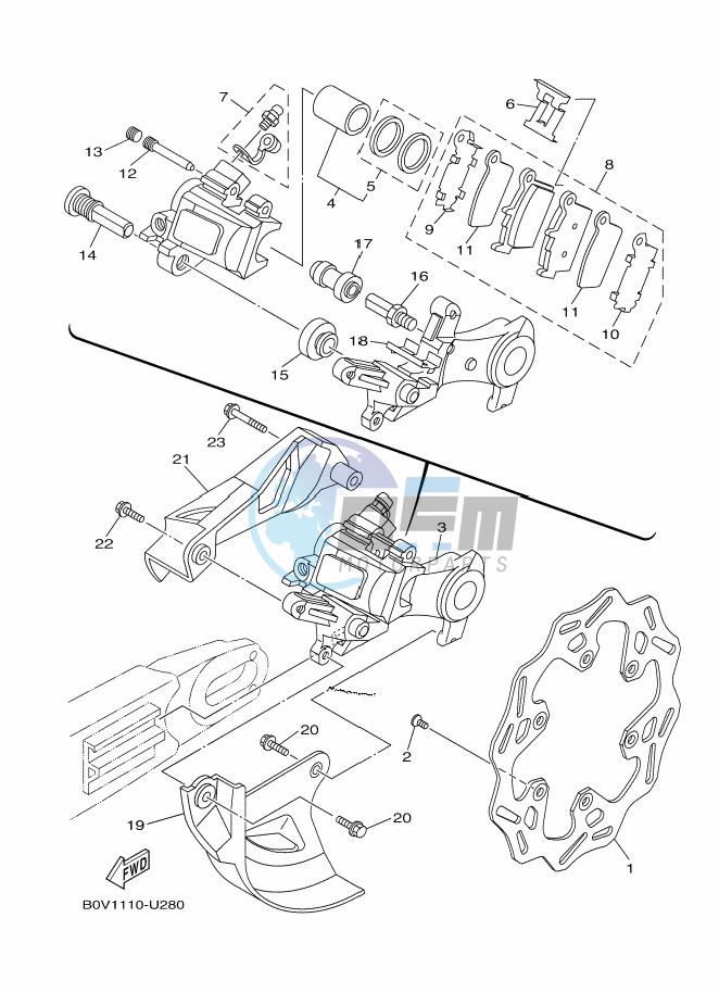 REAR BRAKE CALIPER