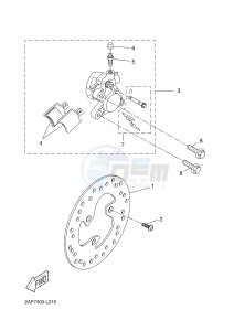 YN50 NEO'S (2APF 2APF 2APF) drawing FRONT BRAKE CALIPER