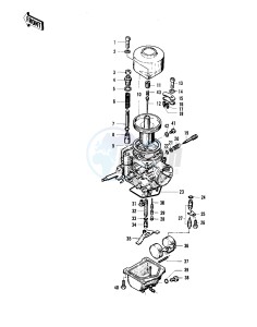 KZ 400 D (D) drawing CARBURETOR PARTS   -- 74 -75 KZ400_KZ400D- -