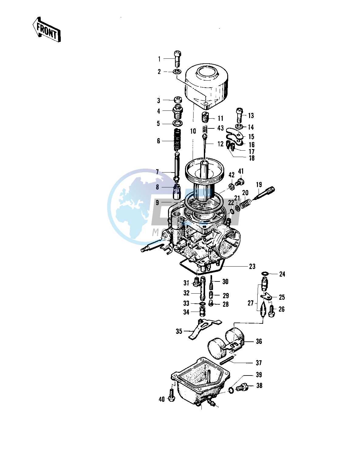 CARBURETOR PARTS   -- 74 -75 KZ400_KZ400D- -