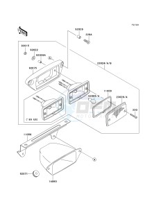 KVF 400 C [PRAIRIE 400 4X4] (C1-C4) [PRAIRIE 400 4X4] drawing TAILLIGHT-- S- -