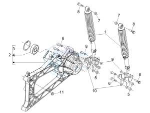 MP3 400 ie lt MP3 400 ie lt Sport drawing Rear suspension - Shock absorbers