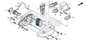 VT750C drawing AIR CLEANER