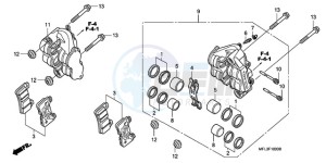 CBR1000RA9 France - (F / ABS CMF HRC MKH MME) drawing FRONT BRAKE CALIPER