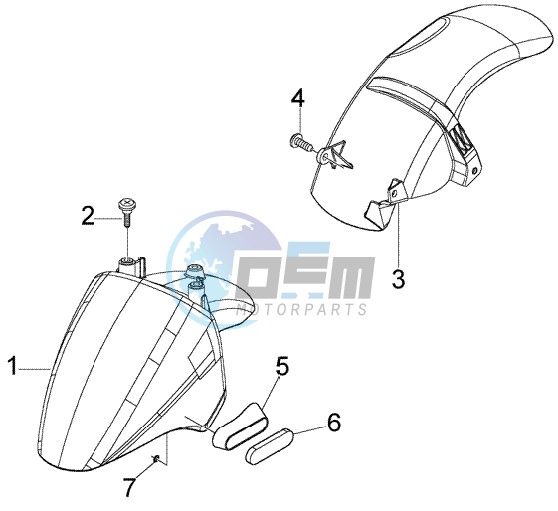 Front and rear mudguard