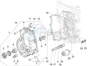 GTV 250 ie Navy drawing Flywheel magneto cover - Oil filter