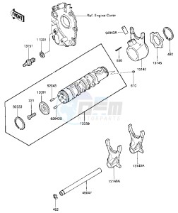 ZX 600 A [NINJA 600] (A3) [NINJA 600] drawing GEAR CHANGE DRUM & FORKS