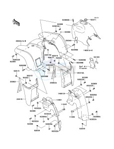 KVF360 KVF360B7F EU drawing Front Fender(s)