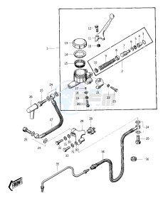 KZ 400 D (D) drawing FRONT MASTER CYLINDER -- 74 -75 KZ400_KZ400D- -