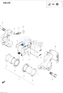 GSX500E (E39) drawing FRONT CALIPERS (MODEL E)