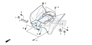 TRX300EX SPORTRAX drawing REAR FENDER (TRX300EX'07,'08)