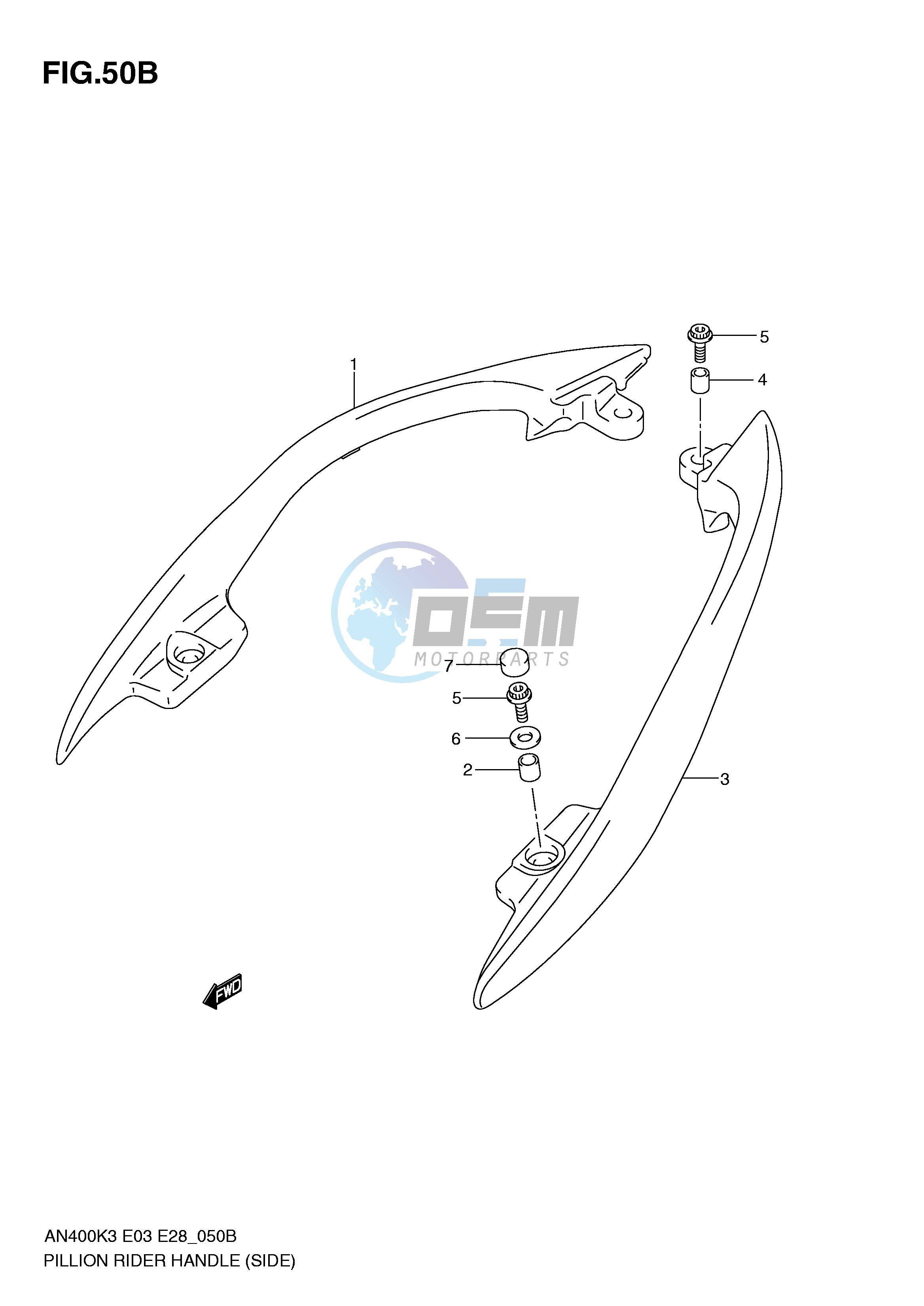 PILLION RIDER HANDLE (SIDE)(MODEL K5 K6)