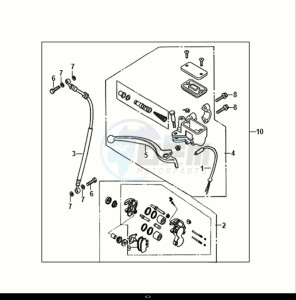 FIDDLE IV 50 (XG05W1-NL) (E5) (M1-M3) drawing CBS BRAKE SYSTEM ASSY