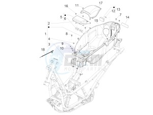 Beverly 300 ie ABS E4 (EMEA) drawing Helmet housing - Undersaddle