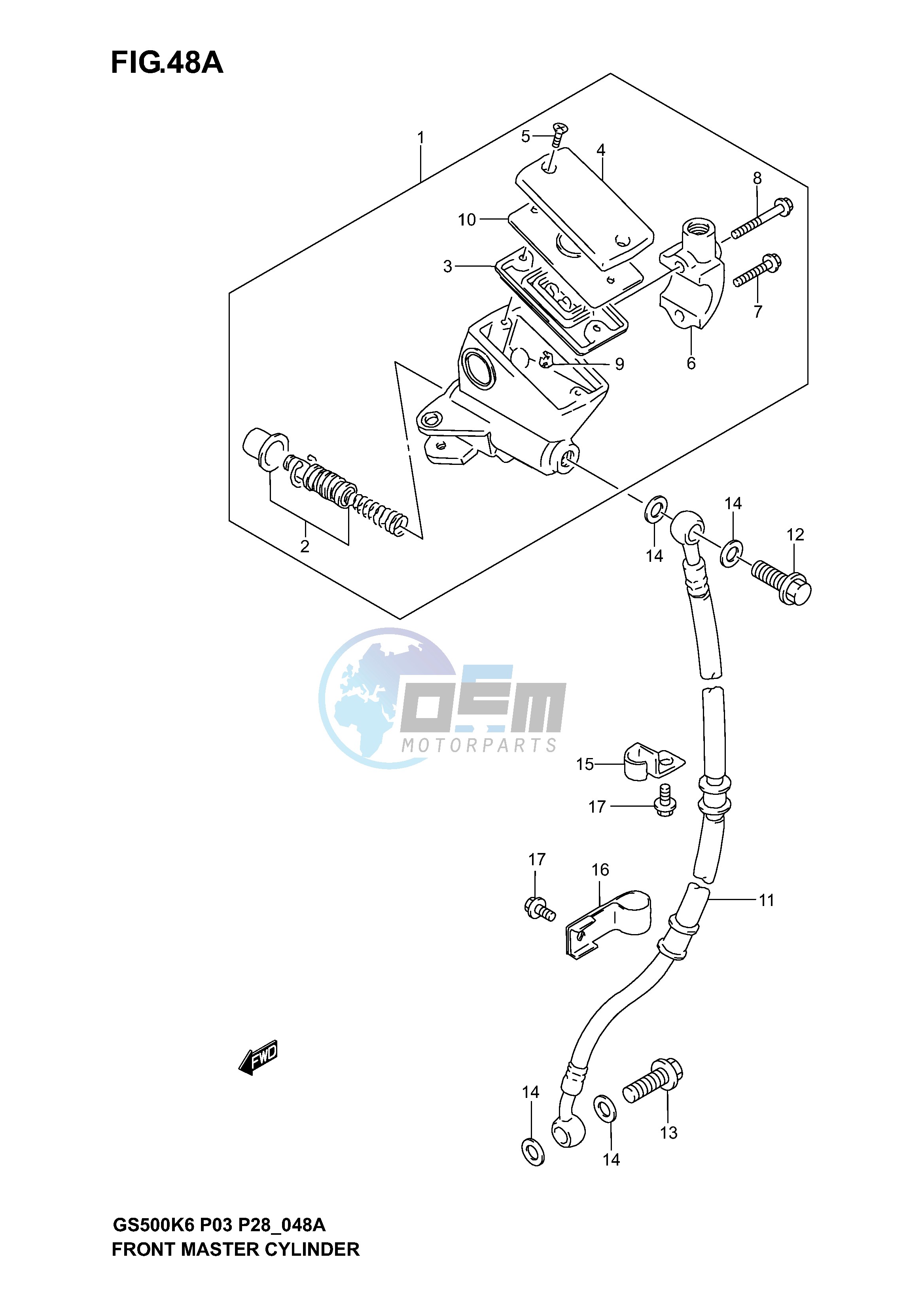 FRONT MASTER CYLINDER (GS500K4 K5 K6 P28)