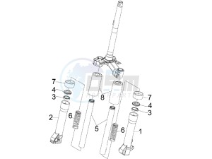 Liberty 125 4t Sport e3 (UK) UK drawing Fork components (Escorts)