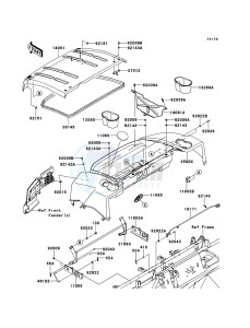 MULE 4010 DIESEL 4x4 KAF950FBF EU drawing Fenders