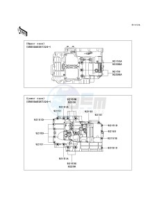 EX 650 A [NINJA 650R] (A6F-A8F) A8F drawing CRANKCASE BOLT PATTERN